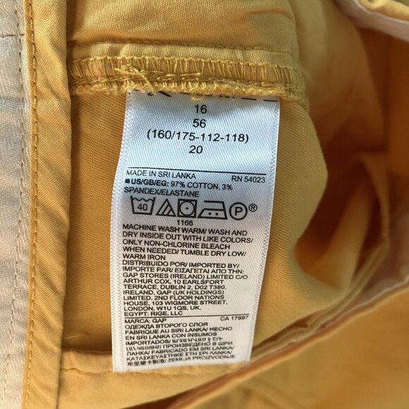 Gap Pleated Khaki Shorts Womens 16 Yellow Cotton Preppy - Picture 8 of 12